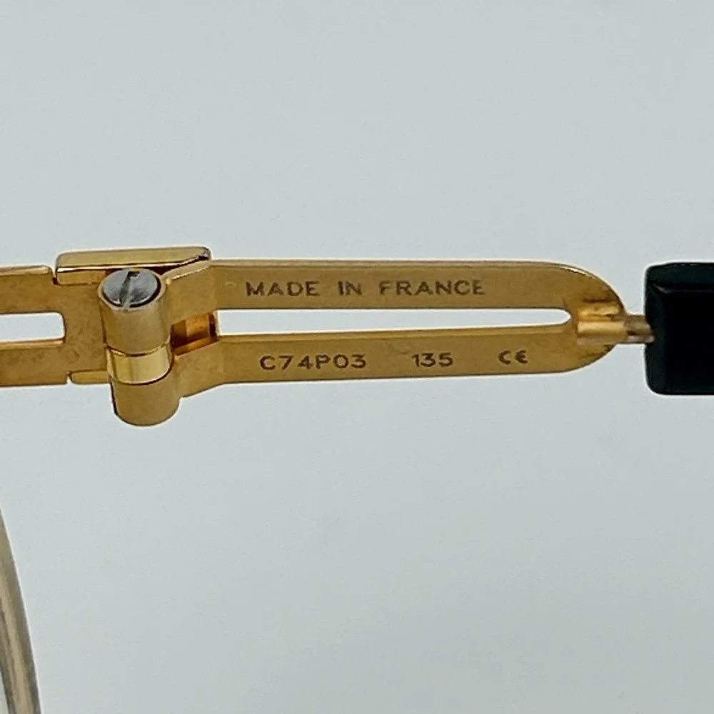 Henry Jullien C74P03 Unisex Eyeglasses Frame Gold & Black Half Rim 50-17-135 mm